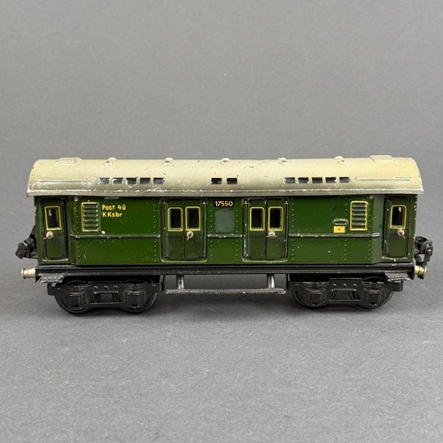 Marklin calibre O # 1755/0 equipaje/coche postal, Reichsadler retirado/pintado sobre | Condition: Used