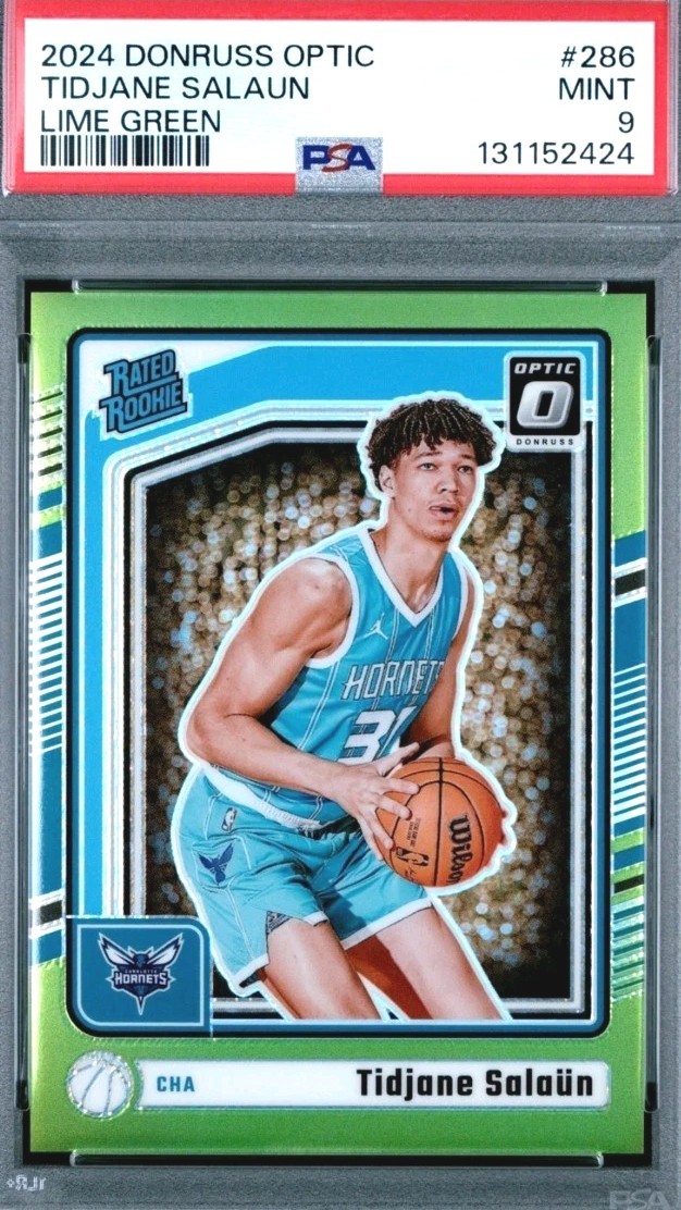 2024 PANINI DONRUSS OPTIC LIME GREEN #286 TIDJANE SALAUN ROOKIE RC 138/149 PSA 9
