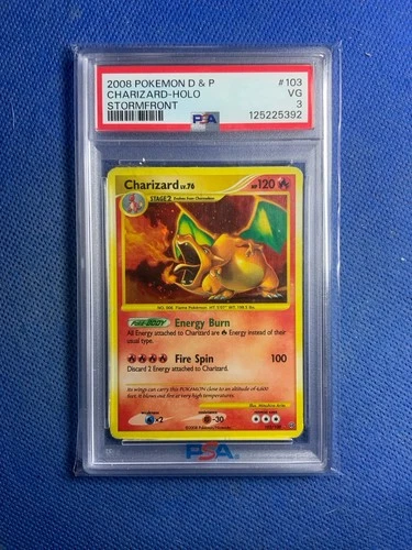 2008 Pokemon Charizard 103/100 Holo D&P Stormfront PSA 3 VG Secret Rare