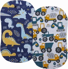 2-Pack Cotton Baby Bassinet Sheets, Breathable Cozy Fitted Mattress , Elastic...