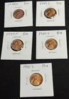 1949-P 1949-S 1950-P 1950-S 1951-S Lincoln Wheat Cent BU Lot (5 Coins) - BU