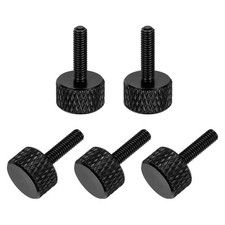 5 Pcs M3x12mm Flat Head Knurled Thumb Screws, Solid Aluminum Alloy Fully Threade