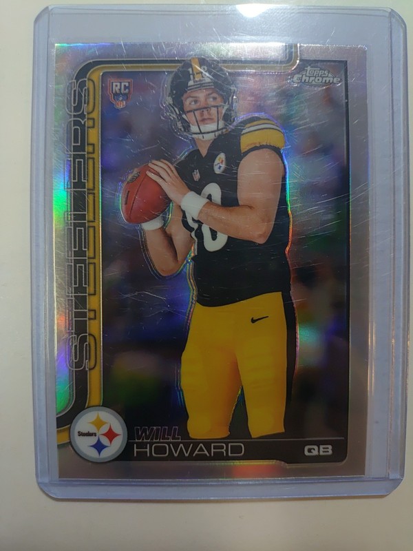 2025 Topps Chrome Football Will Howard Rookie Silver Refractor Steelers RC #321