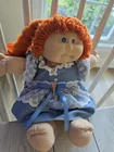 1980s Cabbage Patch Kid Red Hair Blue Eyes Blue Dress