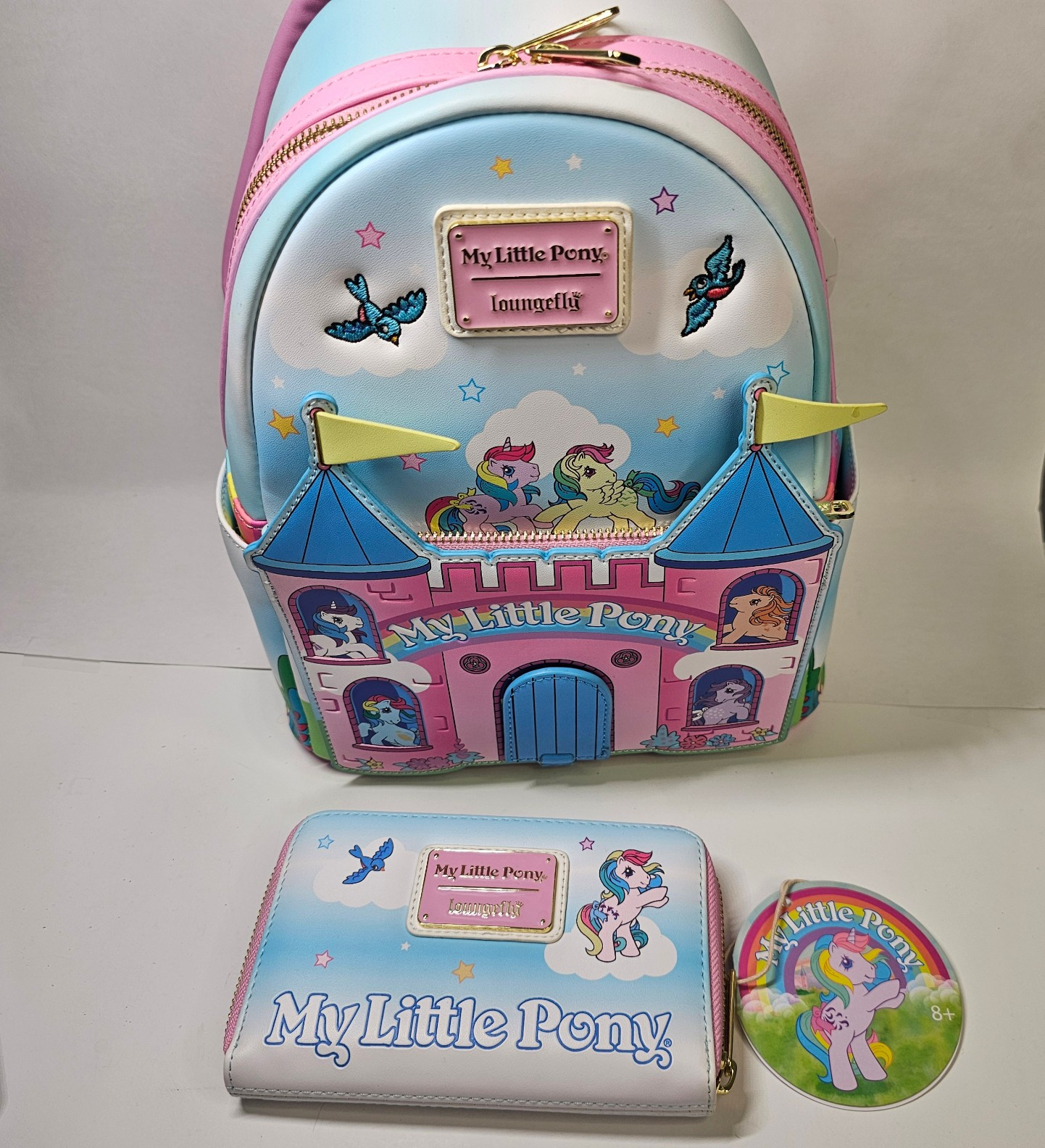 Mini zaino Loungefly My Little Pony Dream Castle con portafoglio abbinato NUOVO
