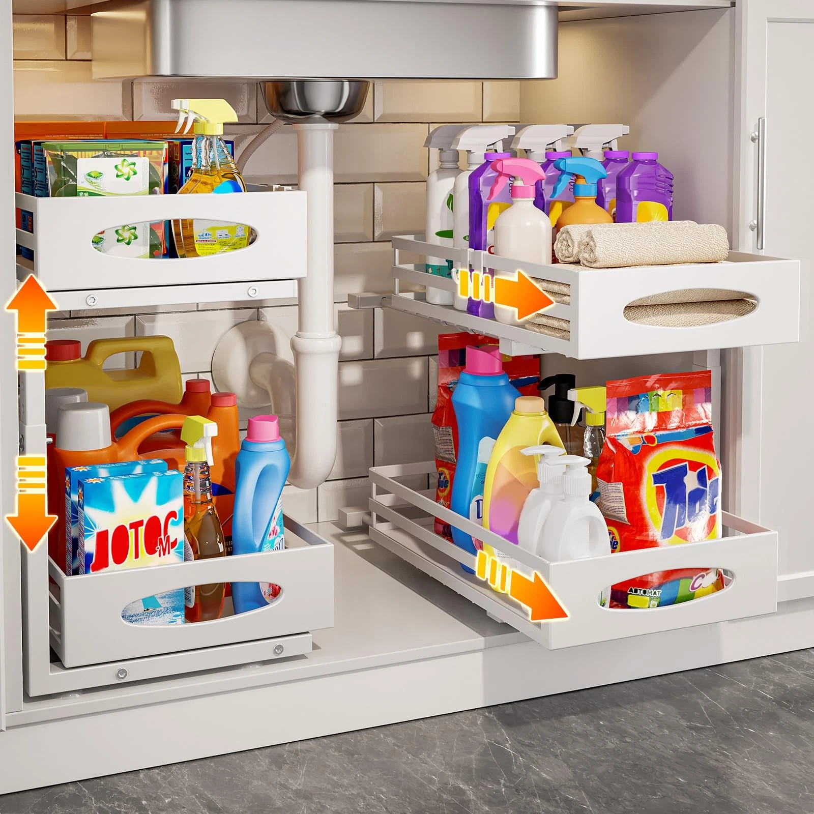 Under Sink Organizer, 2 Tier Under Sink Organizers and Storage, Adjustable He...
Opens in a new wind