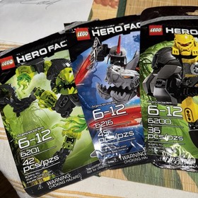 Lego Hero Factory Instructions and Packages with a lot of Parts
