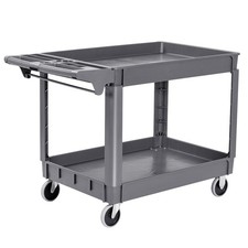 IRONMAX Plastic Utility Service Cart 550LBS Capacity 2 Shelf Rolling 46"x25"x33"
