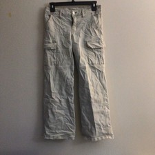 Girls Cargo Pants 14 Beige 98 Cotton 2 Spandex Twill Solid Pockets