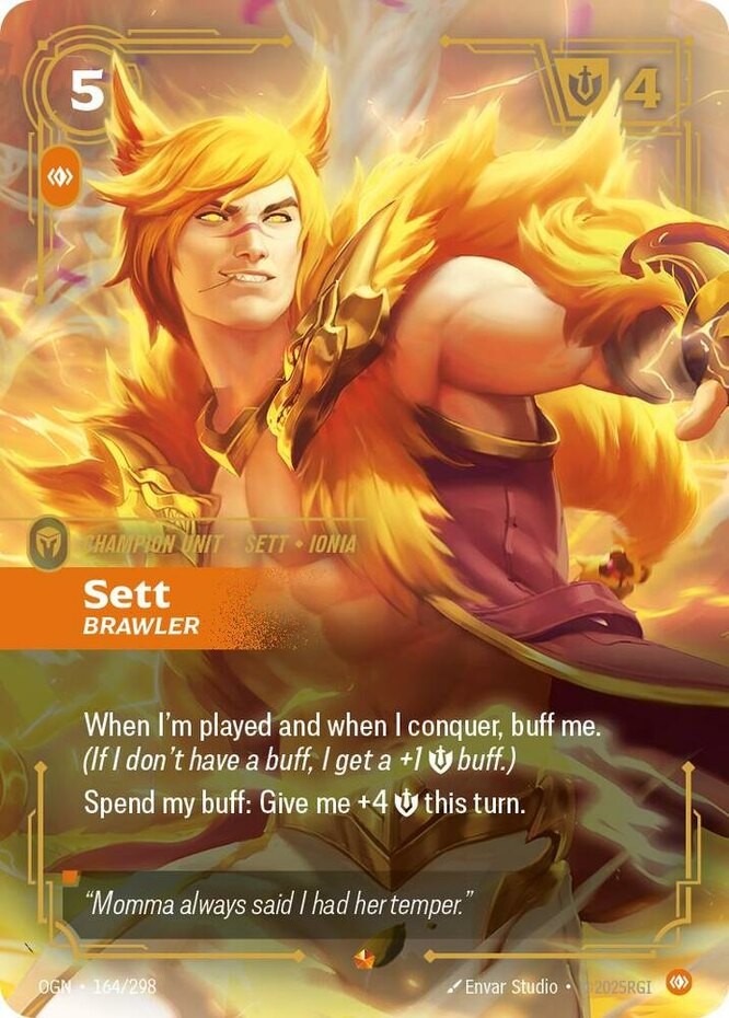 Near Mint - 1 x Riftbound TCG Sett - Brawler - 164/298 - Epic - Foil Origins