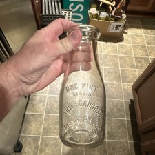 Ahwhgadogah Dairy Embossed Pint Milk Bottle Swannanoa North Carolina NC