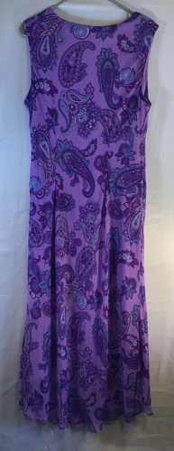 Studio 1 Purple Dress 14W Paisley Sheer Floral Feminine Fairy Coquette Retro - Picture 2 of 10