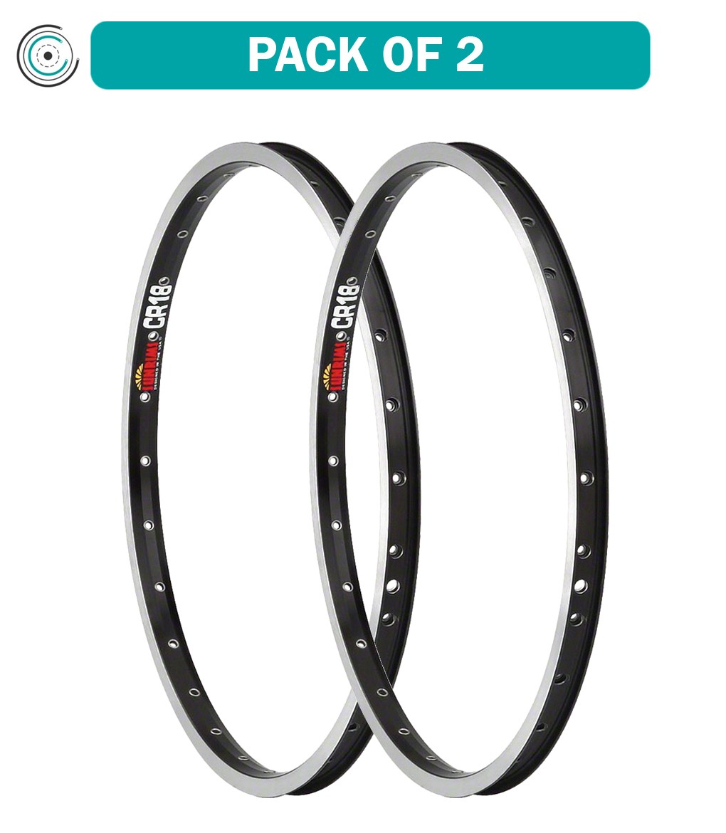 Упаковка из 2-х дисков Sun Ringle CR-18 Rim - 20, Ободок, Черный, 32H, Решающий, Schraeder