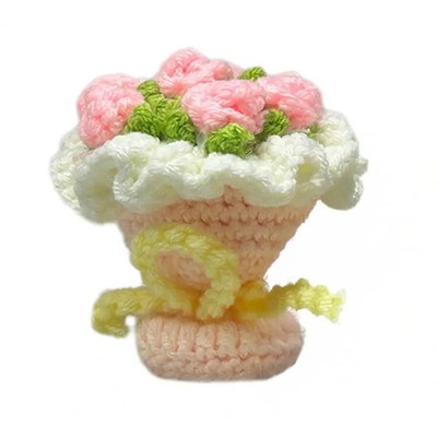 Crochet Flower Bouquet Crochet Floral Decoration Handmade Crochet Rose Bouquet