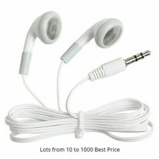 10-1000 Lot Bulk Wholesale White 3.5MM Headphones Earbuds Earphones for iPhone