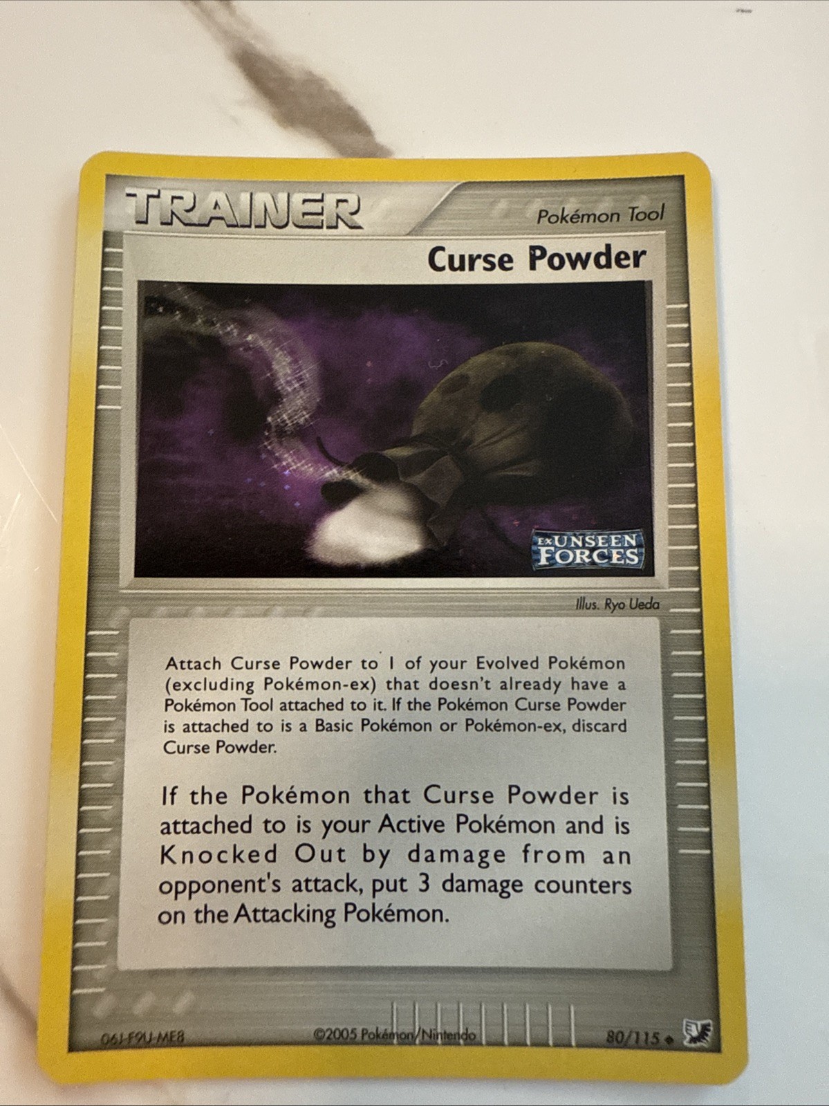 Curse Powder 80/115 Rev Holo Stamped – EX Unseen Forces 2005 NM Pokémon