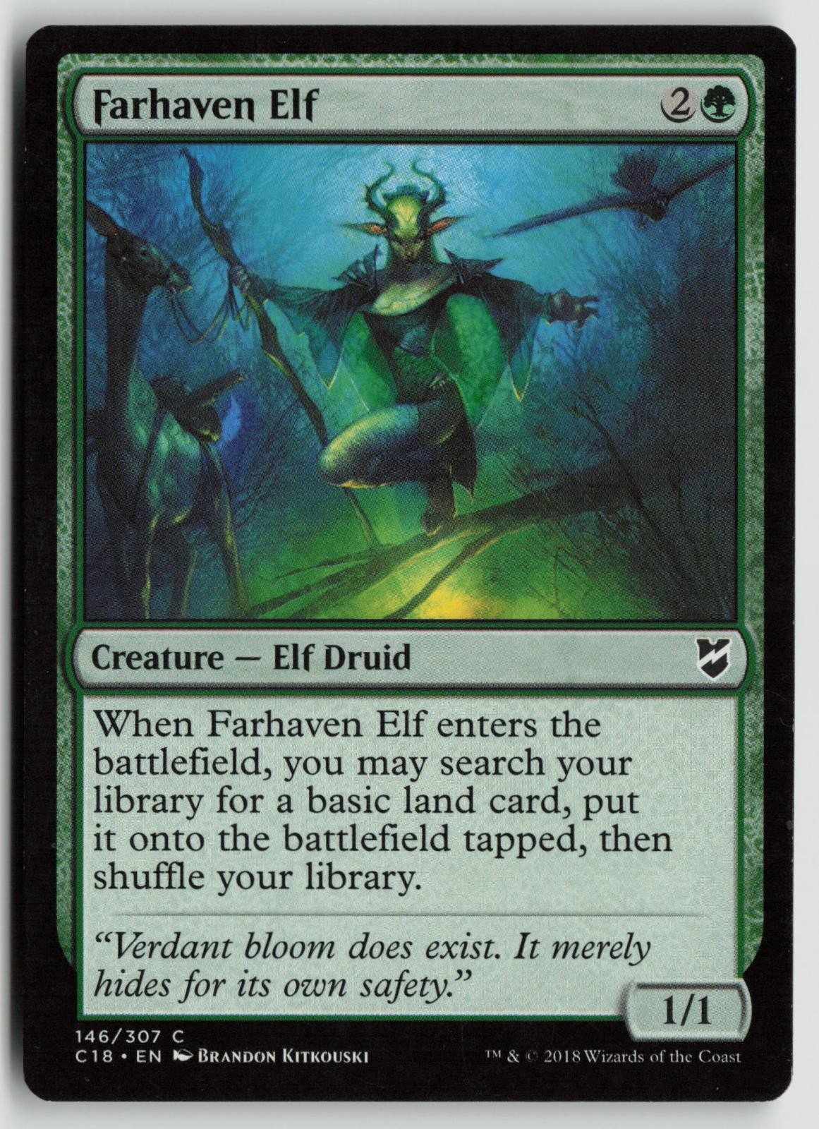 Farhaven Elf Lightly Played 146 Commander 2018 MTG