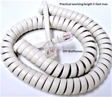 2-Pack Avaya Partner Handset Cord Series-1 6 18 18D 34D Curly White 9Ft