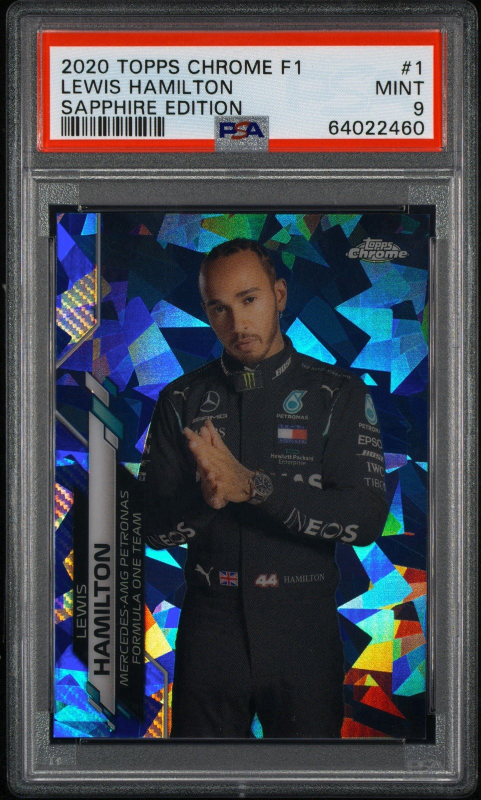 2020 Topps Chrome Sapphire Edition Formula 1 - F1 Lewis Hamilton #1 (RC) PSA 9