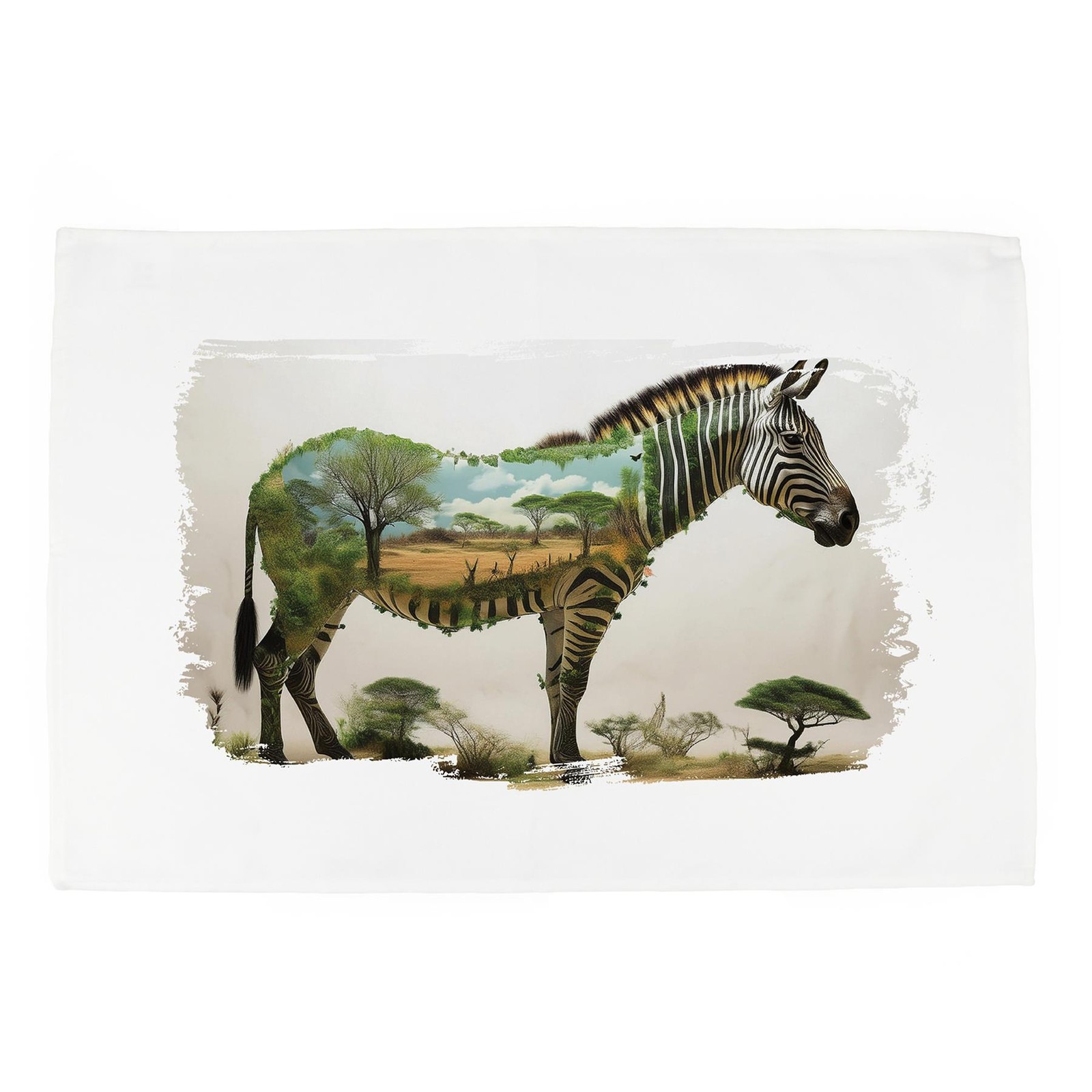 Surreal Zebra Tea Towel - Safari Wild Animal Gifts - Cotton Kitchen Dish Towel