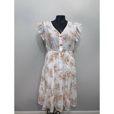 NWT Sweet Wanderer Tiered Midi Dress Sz XL Floral V-Neck Ruffle Sleeve Cottage