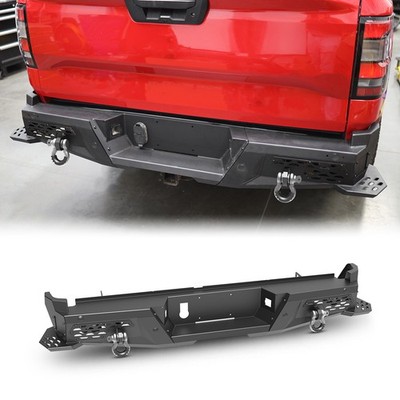 Heavy Duty Steel Rear Bumper+D-rings+Pod lights For 2022-2026 Nissan Frontier 