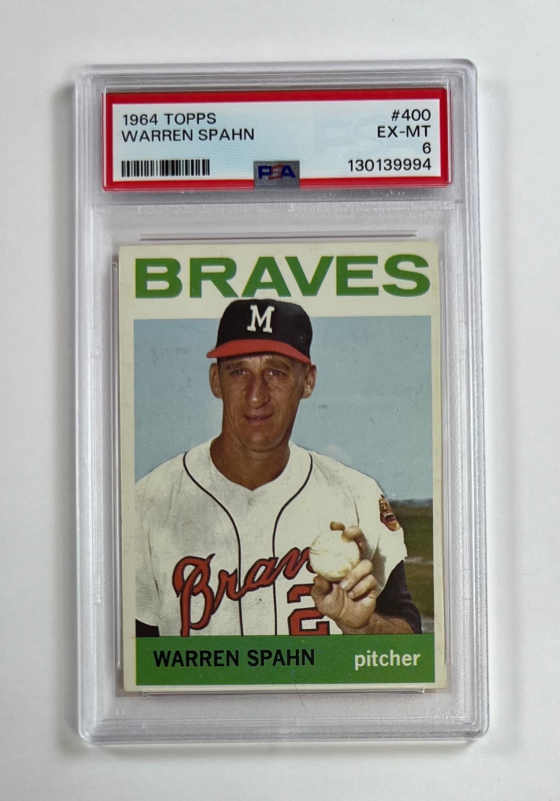 1964 Topps #400 Warren Spahn PSA 6 EX-MT GC44-9994
