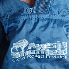 Borsa vintage Avesta Sheffield in nylon blu scomparti extra