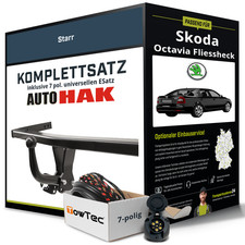 Für SKODA Octavia Fliessheck I 1U2 Anhängerkupplung starr +eSatz 7pol uni. 96-10