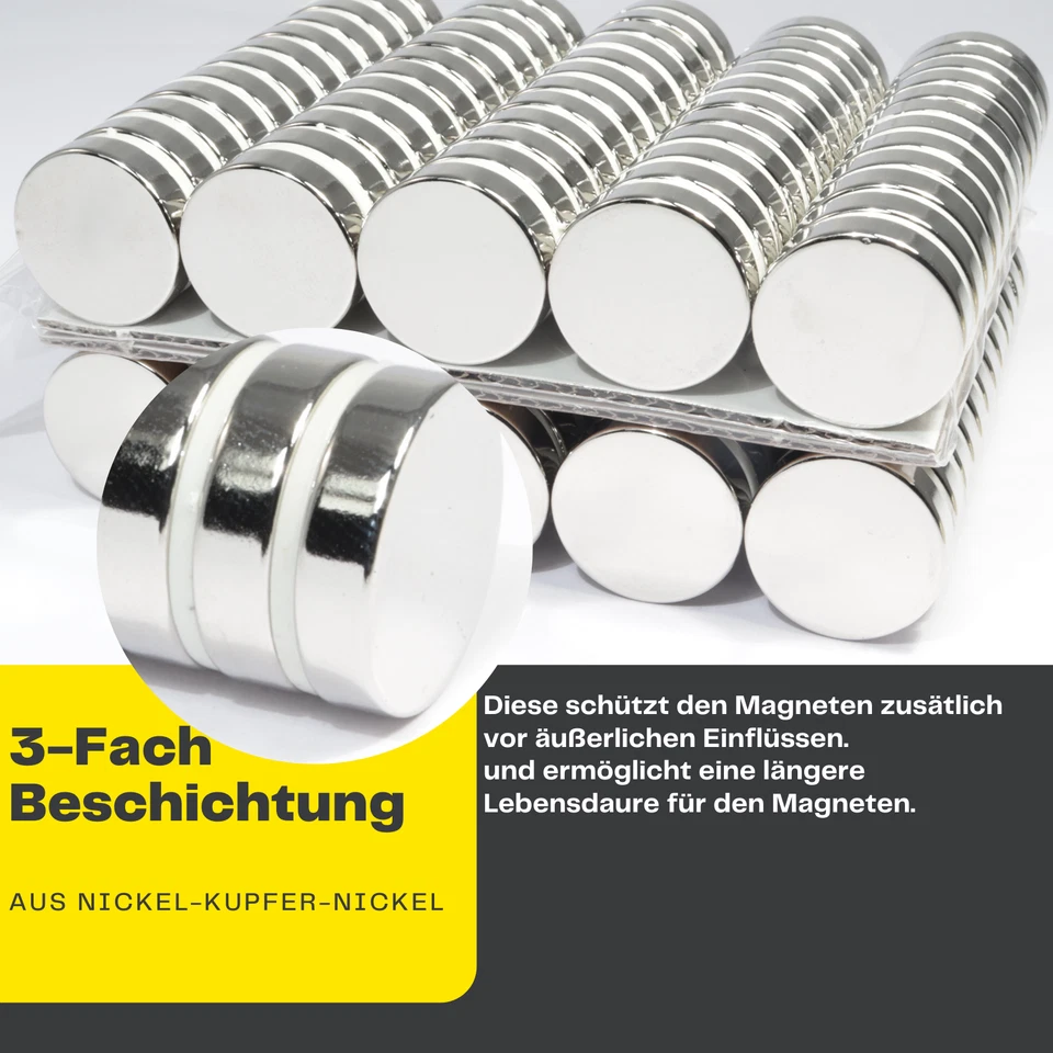Neodym Magnet N52 Magnetscheiben Stabmagnet Zylindermagnet Starke Magnete Rund - Bild 2 von 4