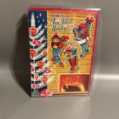 Retro Stockings Christmas Cards, Package of 8 | Family Christmas Cards