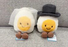2PCS Jellycat Amuseables Boiled Egg Bride and Groom Couple Plush Toys Gift - NWT