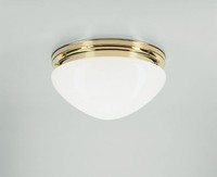 Deckenlampe Flur Blendarm Messing Poliert Glas Ø30 Cm E27 Deckenleuchte Rund