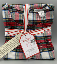 Pottery Barn Kids Stewart Plaid Smocked Flannel Nightgown Size 6 J3032