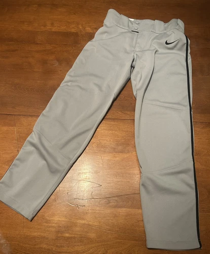 NIKE Men's Vapor Select Piped Baseball Pants Gray/Black Stripe- Large - Picture 1 of 5