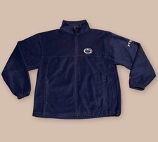 VTG 90s Penn State Full Zip Fleece Mens Size L Blue Embroidered Sweatshirt