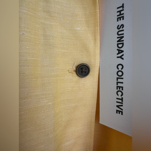 The Sunday Collective Organic Cotton Linen Trench Dress Daffodil Butter Yellow 6 - Picture 7 of 12
