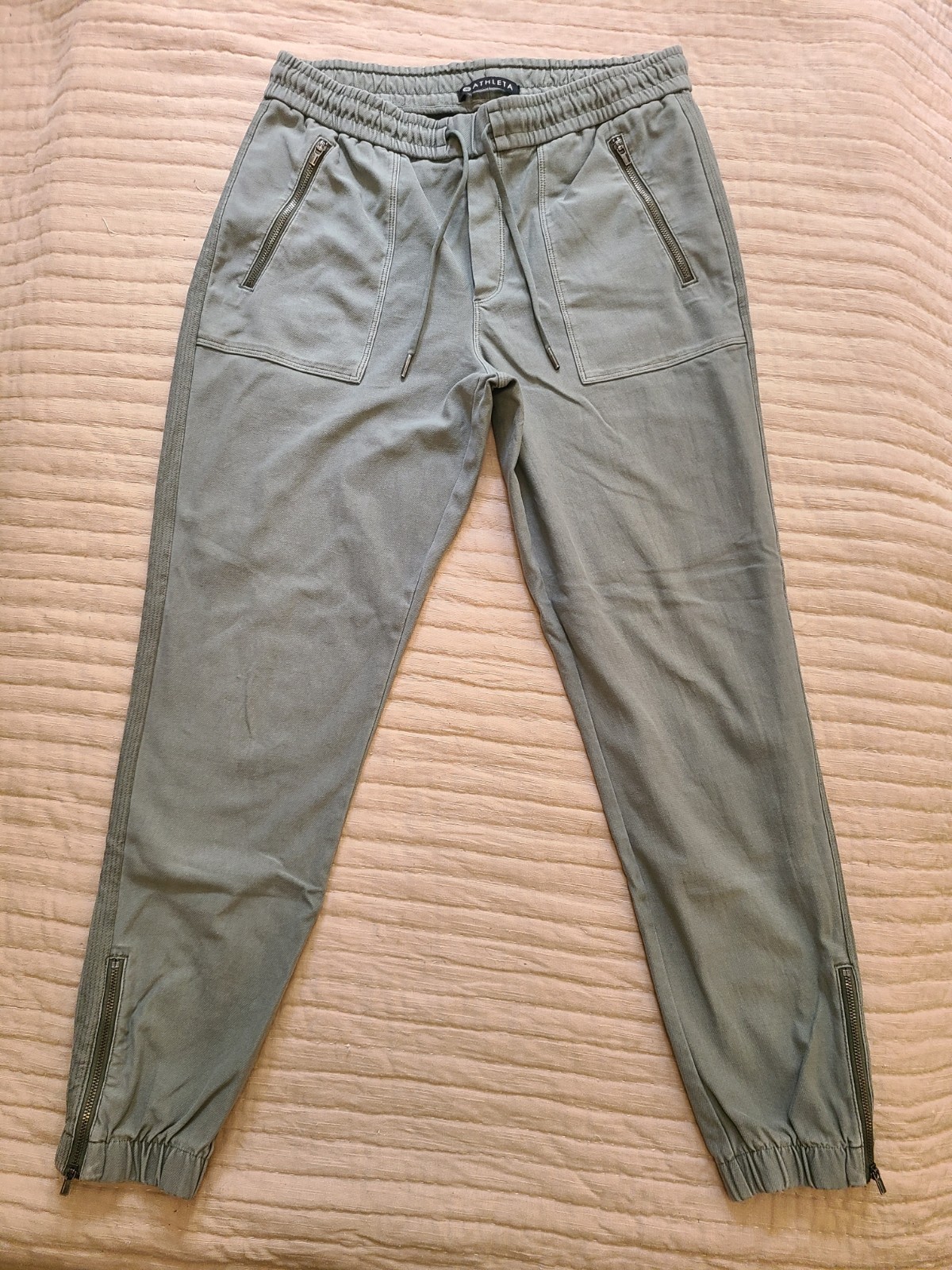 Athleta Women's Green Jogger Pants Size 6, Cotton Blend, Pockets, Stretch