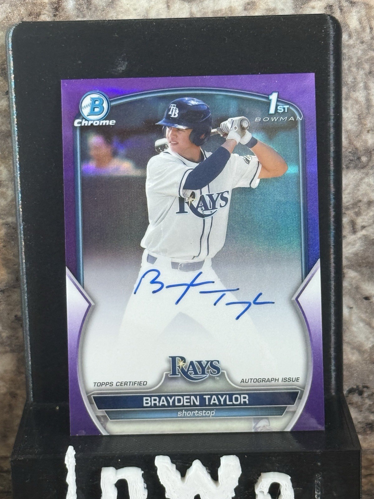 Brayden Taylor 2023 Bowman Chrome 1st Bowman Purple Auto /250 Rays