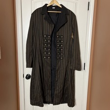 Spirit Halloween Mens XLarge Vampire Jacket Gothic Steampunk Tailcoat Brocade XL