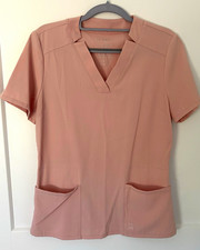Jaanuu Women s Blush Pink Scrub Set S V-Neck Top Cargo Jogger Pants J96061