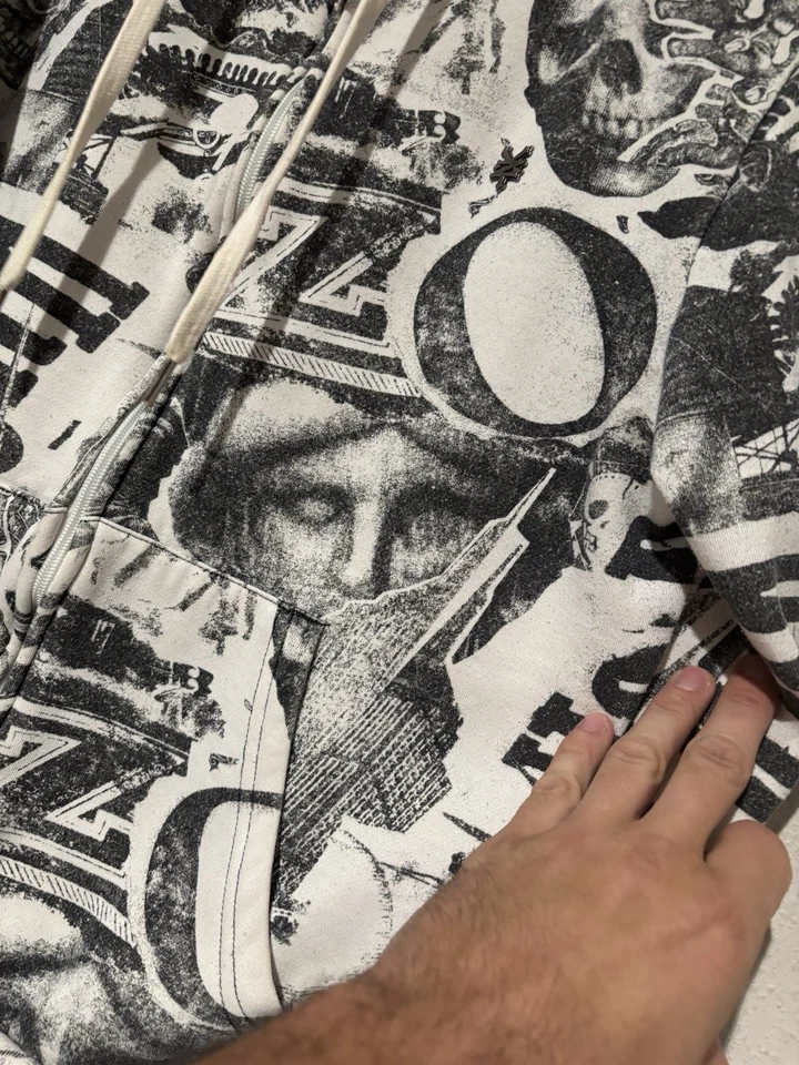 Zoo York Sudadera con Capucha Para Hombre S Y2K Gráfico Cremallera Patinador Nueva York Gótico Grunge Estatua Libertad Foto 3 de 4