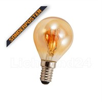 "E14 Retro Spiral Led Filament Tropfen G45 2W 2200K Gold Vintage \"Extra Warmweiß\""