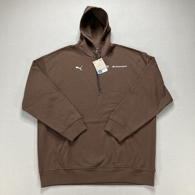Puma Men's BMW M Motorsport Essentials Fleece Hoodie Sweatshirt Brown Sizes Vary