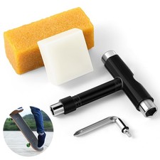 3 Pcs All in One Skate Tool Set Multi Function Skateboard Tool,Skateboard Wax...