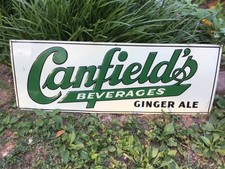 Very Nice 1952 Canfields Ginger Ale Soda Sign Very Nice 1952 Canfields Ginger Ale Soda Sign
