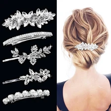 Hair Barrettes for Women Crystal Rhinestones Hair Clips for Thin Thick Hair Pins