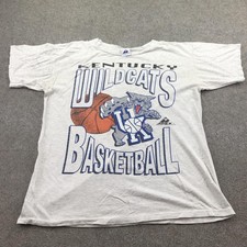 Vintage Kentucky Wildcats Shirt Mens XL Gray NCAA Basketball Apex One 90s
