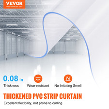 PVC Strip Curtain 96x96in Clear Freezer Door Strips 0.08in 16PCS