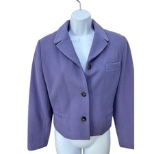 Harv  Benard by Benard Holtzman Blazer Womens 10 Petite Purple Wool Blend